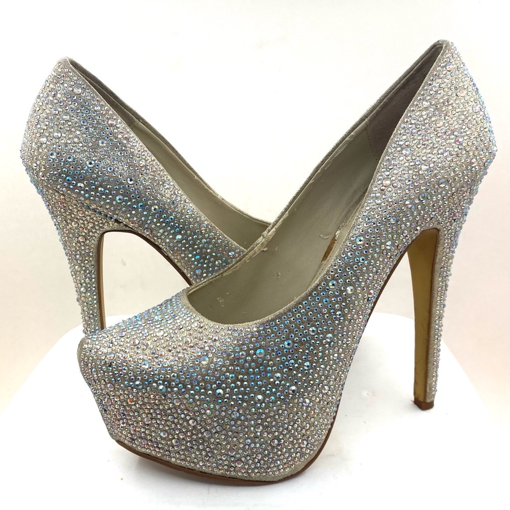 Steve Madden Deeva rainbow iridescent heels sz 7.5
